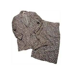 Vintage Roe Frocks New York 2 Pc‎ Animal Print Outfit Skirt Jacket Blazer Size 6